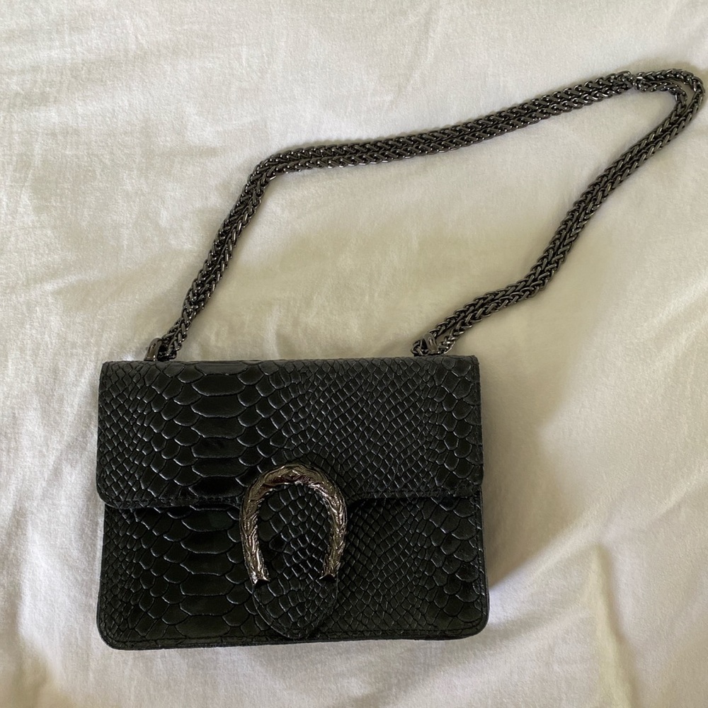 Black leather purse